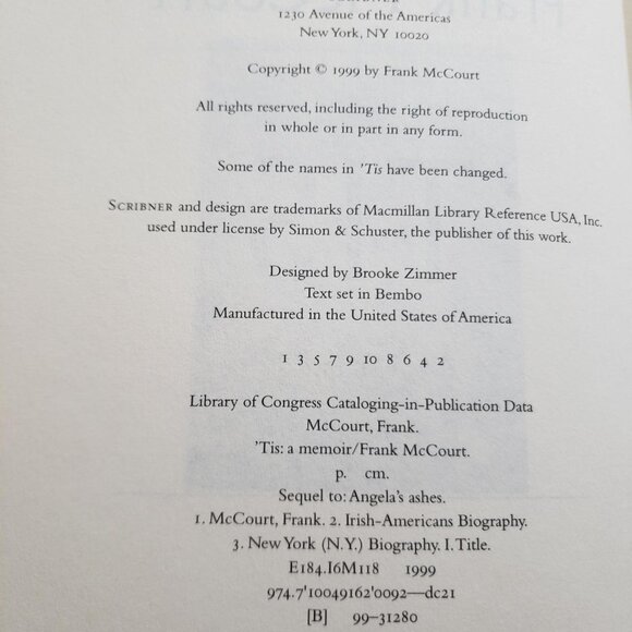 Set of Frank McCourts Memoirs: Angela's Ashes and 'Tis, copyright 1996/99 - Picture 7 of 9
